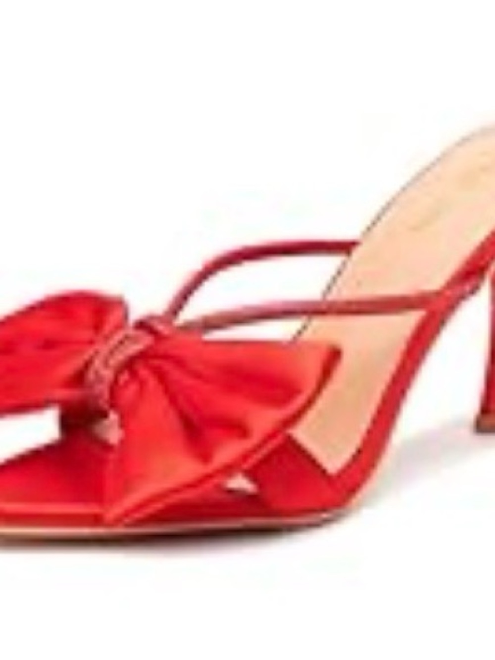 Red Bow-Front Women's Mid Heel Sandals size 8 fits 7 1/2